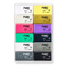 Набор глины полимерной для лепки Fimo Effect Ассорти, запекаемая, 12 цветов